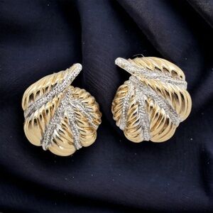 Monet Gold and Silver Leaf Earrings